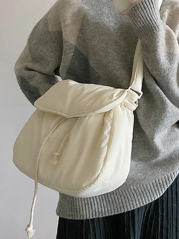 Simple Casual Solid Color Soft Bags Accessories