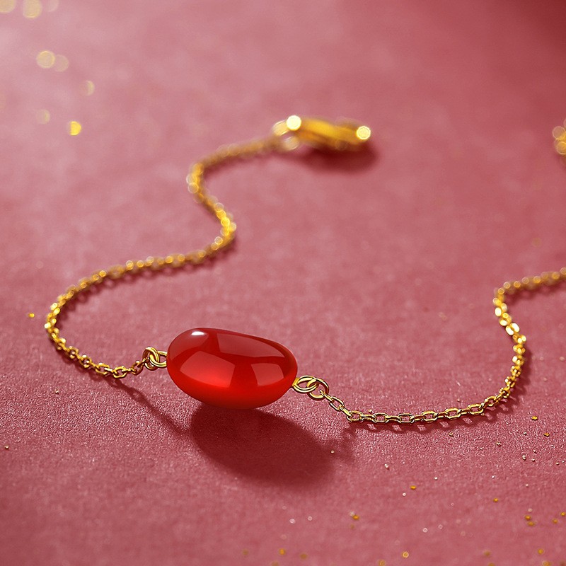 18k gold exquisite red bean bracelet