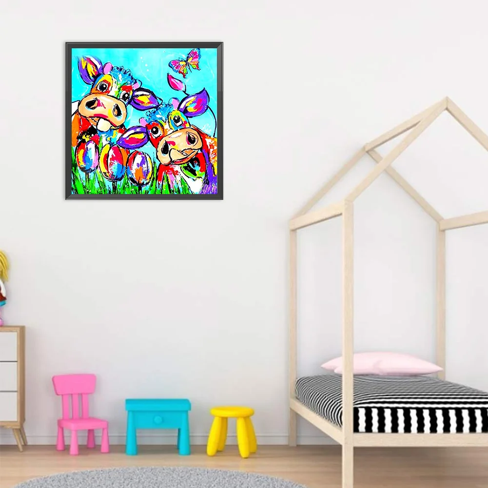 DIY Paint By Number 40*40cm - Abstract Cow