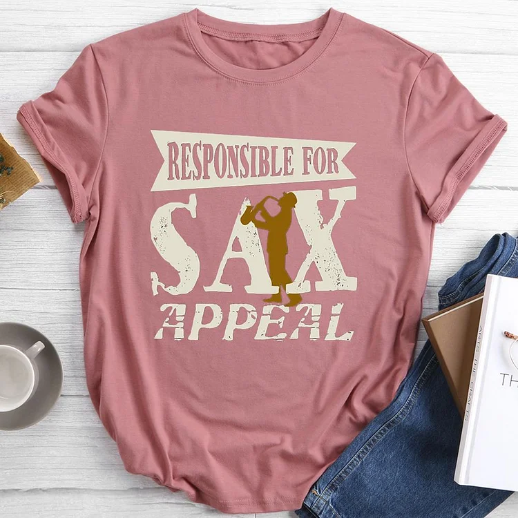 Saxophone Round Neck T-shirt