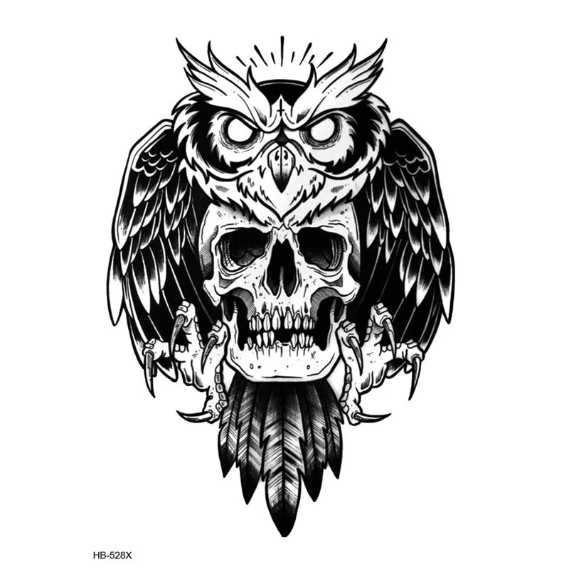 Temporary Tattoos Fake Tattoo Sticker Skull Joker Clown Tatto Hand Arm Foot Body Art Tiger Owl Tatoo Waterproof Tattoos