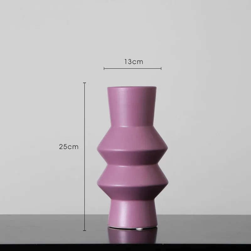 Nordic Ceramic Vase Morandi Color Flower Vases Flower Arrangement Home Decor Living Room TV Cabinet Home Decoration Accessories
