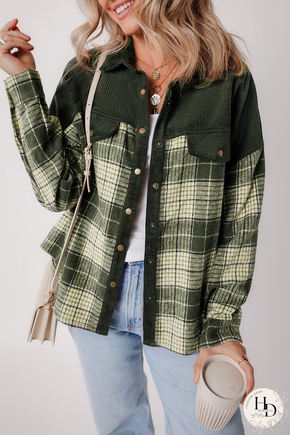 Plaid Zip-Up Hooded Coat with Pockets