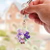 6Pcs PVC Double Sided Special Shaped Flower Goblin Diamond Painting Art Keychain (A)