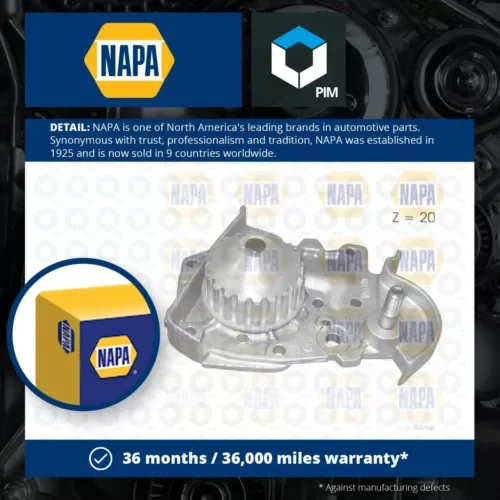 Dronehint Water Pump fits RENAULT CLIO Mk2 1.6 98 to 05 Coolant NAPA 7700861686 7701478018 Parts
