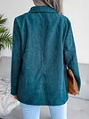 Fashion Solid Color Lapel Collar Buttoned Simple Blazers