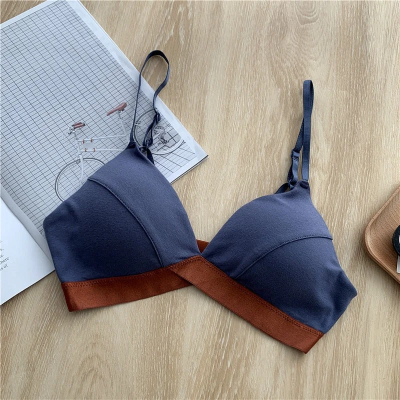 Cute Bralette Top Cotton Bra Women Comfort Bralet Underwear Wireless Bras Candy Color Brassiere Ladies Intimates Lingerie