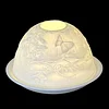 Embossed Bone China Aromatherapy Lamp Night Light Atmosphere Lamp Christmas Small Ornaments Tea Light Candlestick Holiday Gift