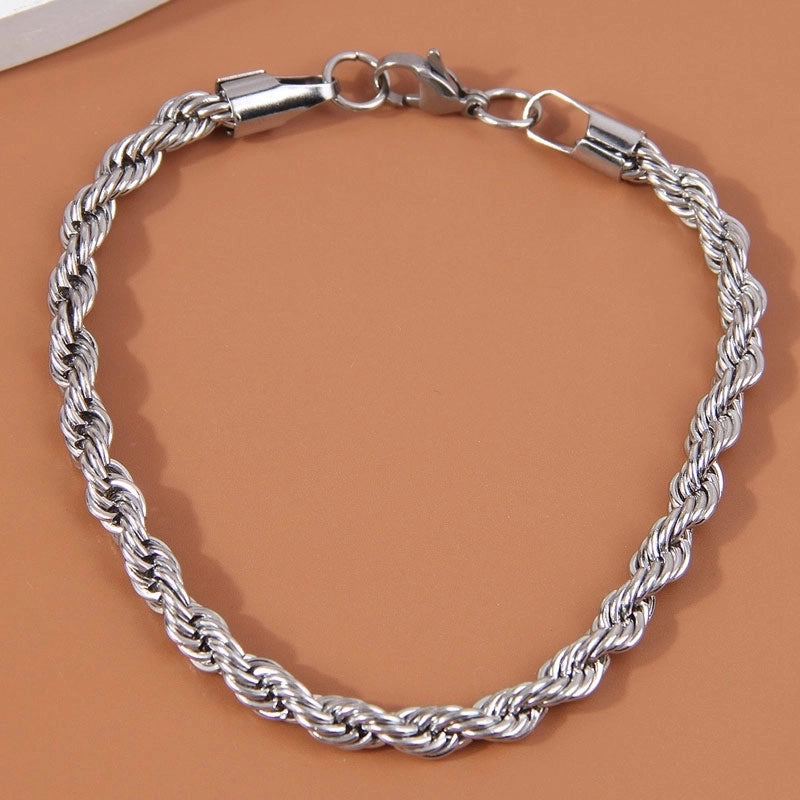 Hip-hop Streetwear Geometric Stainless Steel Men’s Bracelets