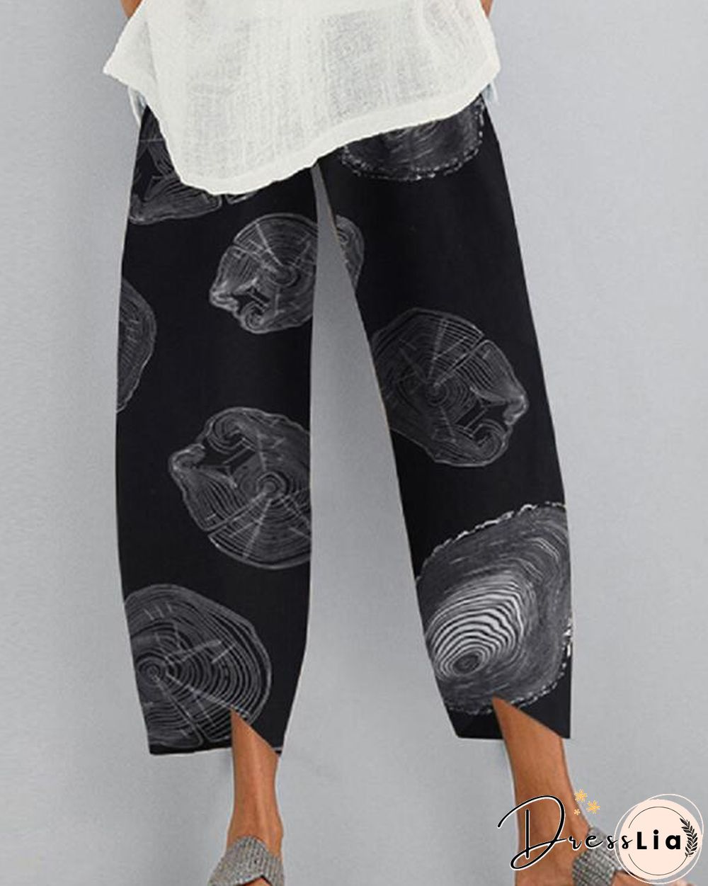 New Fashion Loose Cotton and Linen Printed Casual Pants