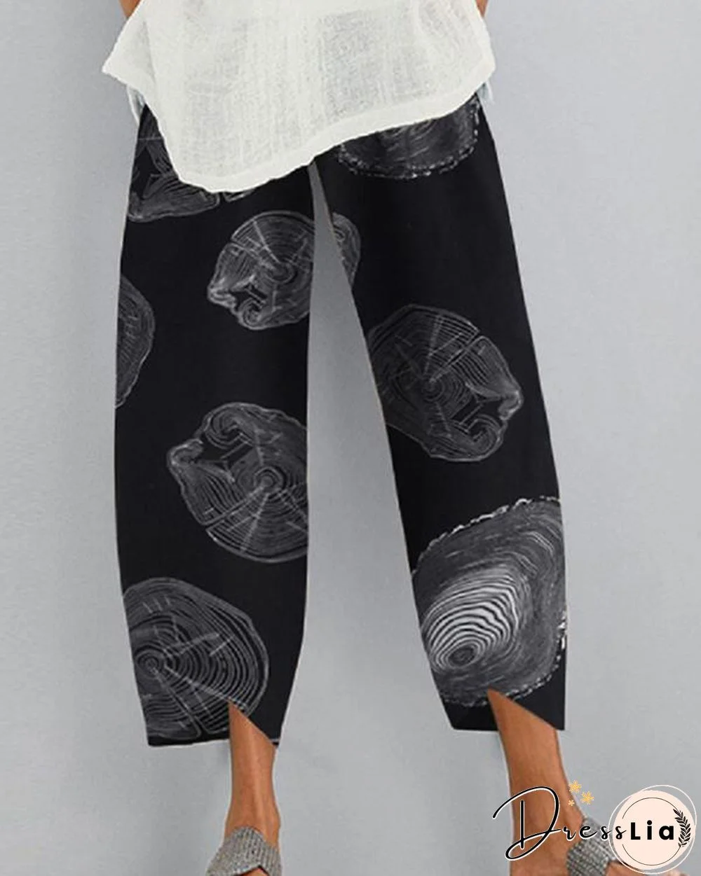 New Fashion Loose Cotton and Linen Printed Casual Pants