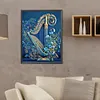 5D DIY Full Round Drill Diamond Painting Flowers And Harp Art Craft 30x40cm