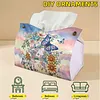 Letter Butterfly DIY PULeather Diamond Painting Tissue Box for Adults Beginners Gem Art Painting Napkin Holder for Living Room Bedroom Bathroom Table Decor