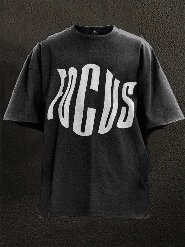 Men's Focus Print Cotton Washed T-Shirt