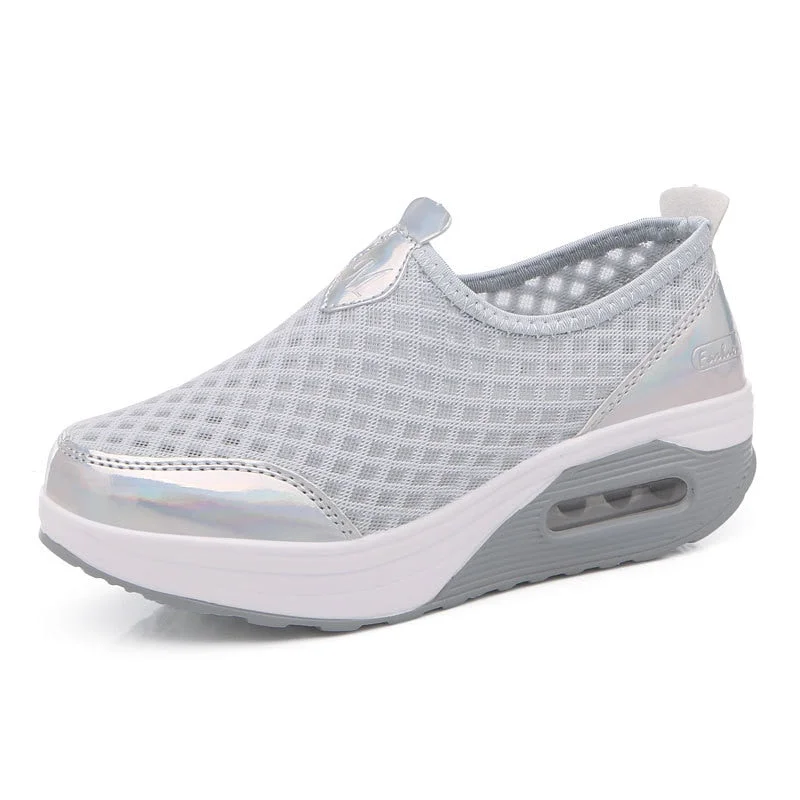 Women Casual Shoes 2021 Soft Bottom Walking Shoes Woman Air Mesh Vulcanize Shoes Summer Chunky Sneakers For Basket Femme Wedges