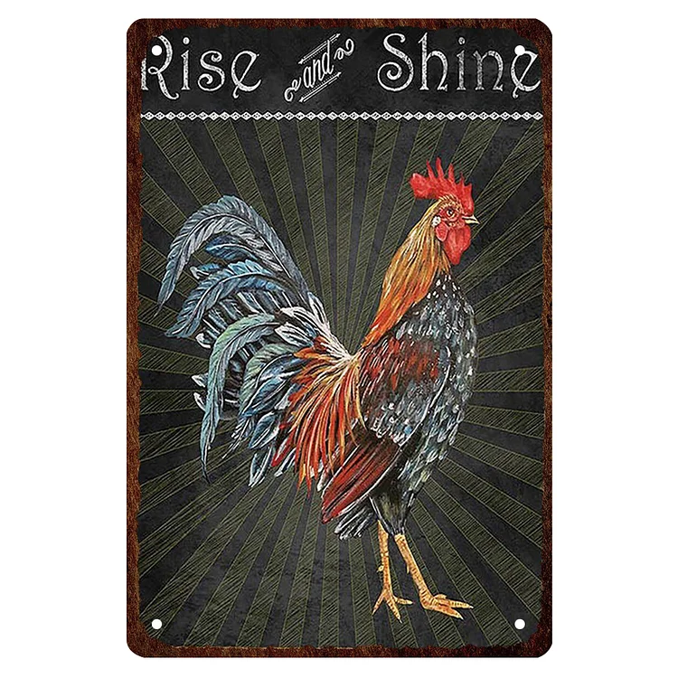 Ferme d’œufs de poule frais - enseignes en étain vintage / enseignes en bois - 7.9x11.8in & 11.8x15.7in