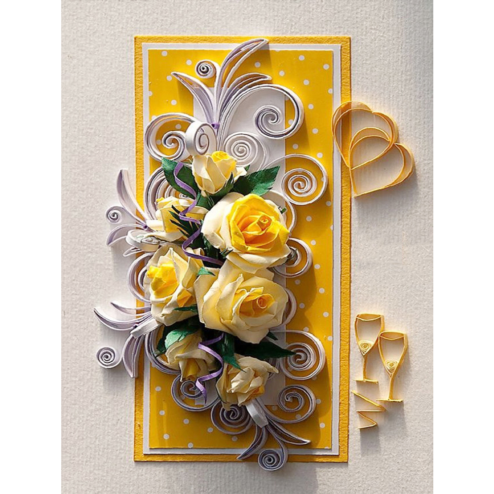 

(Multi-Size) Flower Quilling Paper - Round/Square Drill Diamond Painting - 30*40CM, Round diamond 30*40cm, 501 Original