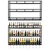 [US Local Warehouse] Bar Liquor Bottle Display Shelf Wall-Mounted Wine Storage Rack Home Glass Holder
