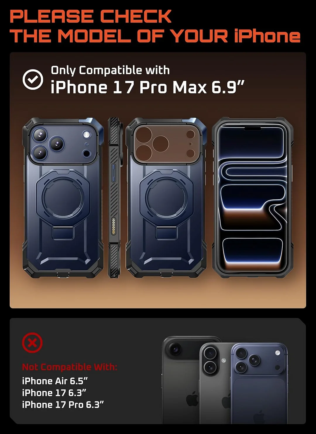 Compatible with iPhone 17 Pro Max Case with Kickstand (Unicorn Beetle Grip), [Camera Control Cover] [MagSafe Compatible] [Military-Grade Drop Protection] Heavy Duty Magnetic Phone Case