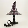 Resin Stained Glass Witch Hat Lamp USB Powered Gothic Wizard Hats Night Light Halloween Home Decor Accent Lamps for Home Office Dormitory Bar Decorate