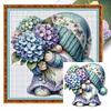 Hydrangea Gnome-11CT Stamped Cross Stitch 45*45cm/17.72*17.72in