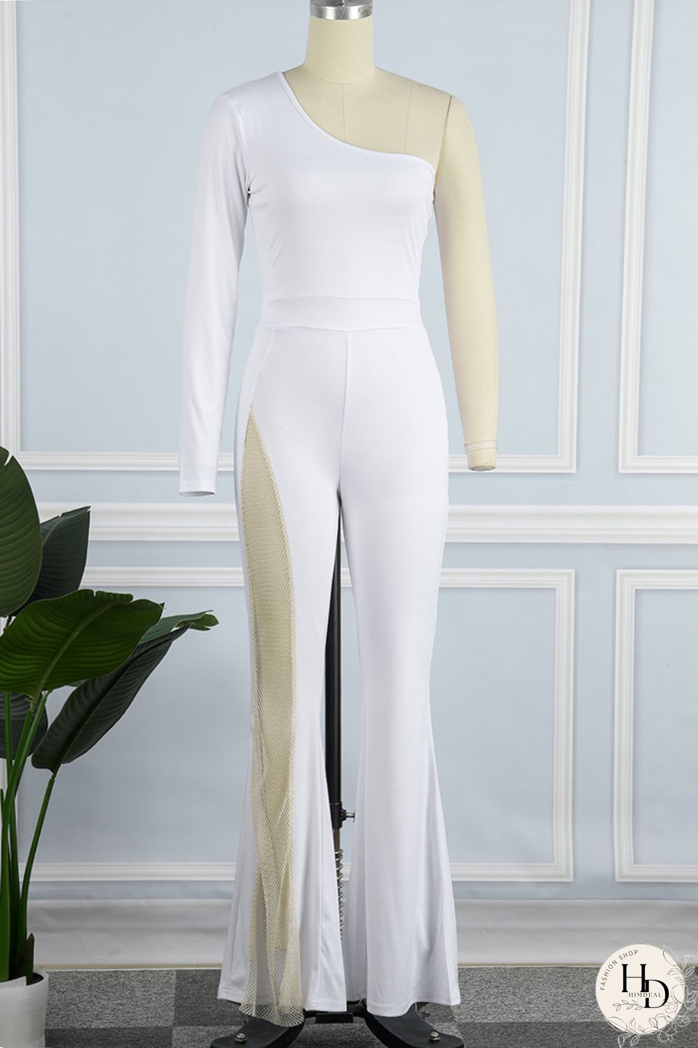 Black Sexy Casual Solid Patchwork Backless Oblique Collar Skinny Jumpsuits