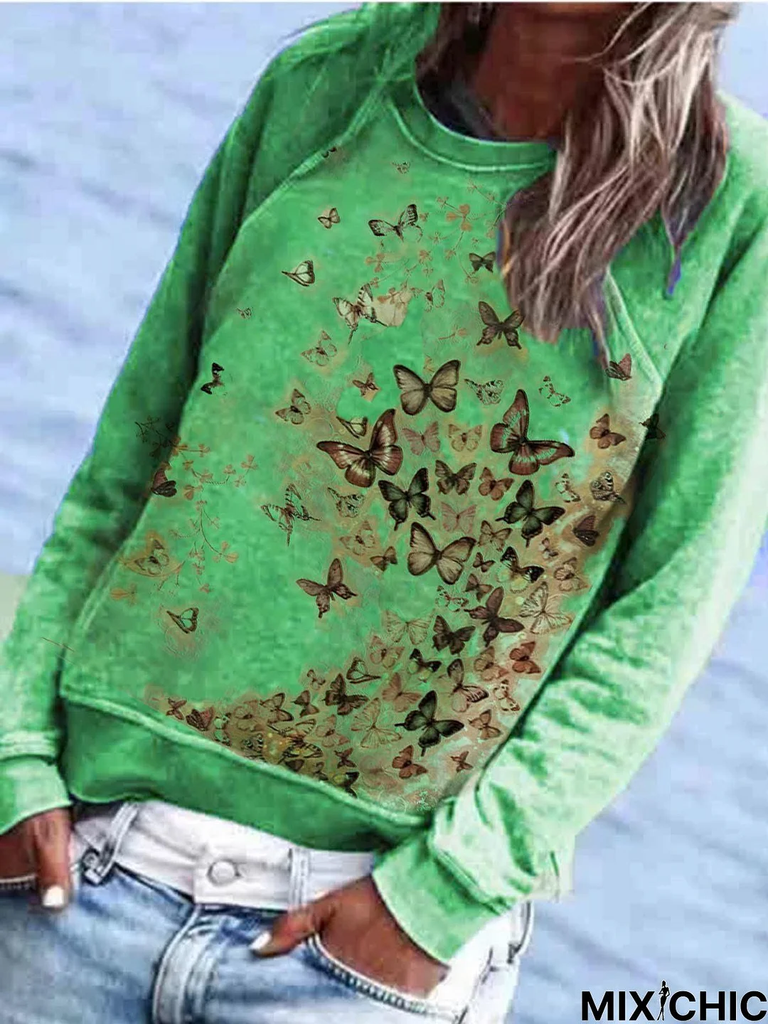 Butterfly Long Sleeve Printed shirt & Top