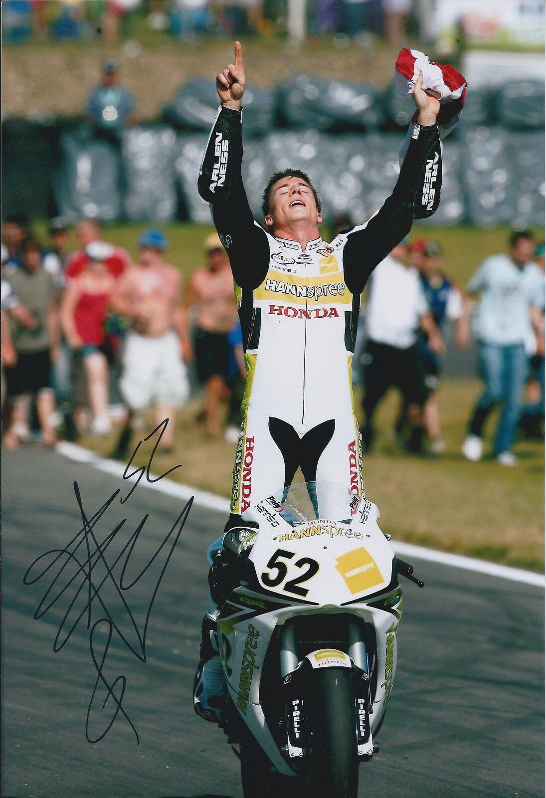 James TOSELAND SIGNED HONDA Hannspree SUPERBIKE 12x8 Photo Poster painting AFTAL COA Autograph