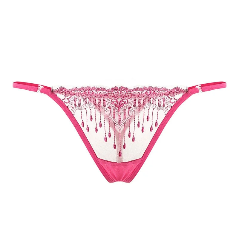Sexy Panties Women's Thong Erotic Lace Transparent Cutout Embroidered Underwear Sexy Thong Women's Sexy Panties