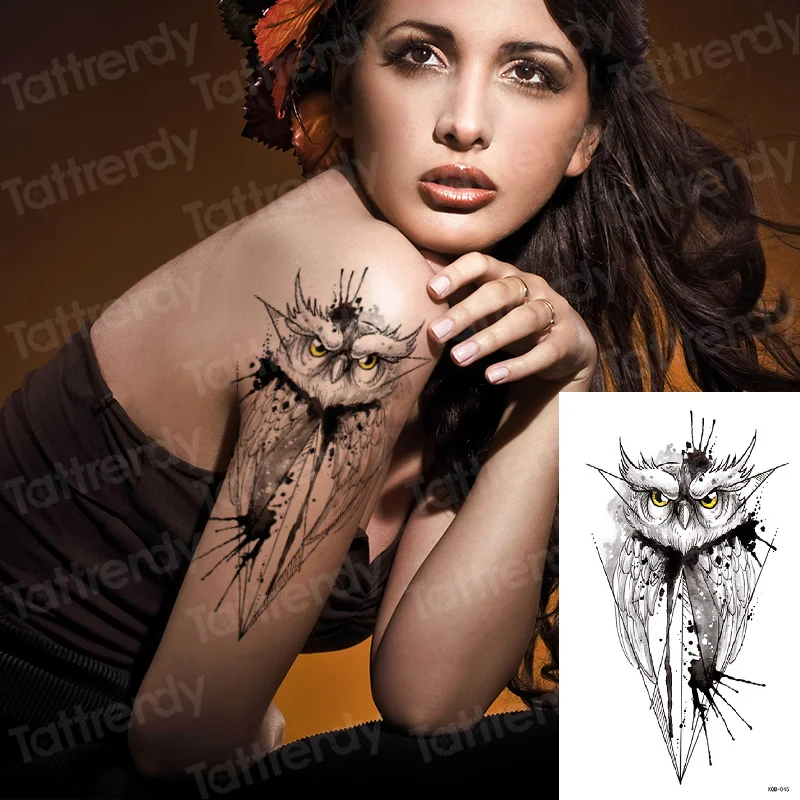 Sdrawing Tattoo Sticker beauty Mermaid Shoulder tattoo Lion wolf skull snake dragon Arm Tattoo Sketch Women body art Waterproof