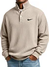 Men's Casual Versatile Button Stand Collar Sweatshirt