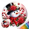 Snowman Full 18CT 2 Strands DIY Stamped Cross Stitch Kits for Beginners Adults Home Wall Decor Cross Stitch Art and Crafts Kits 25x25cm