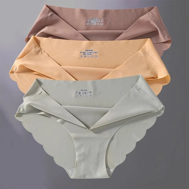 3PCS/Set Women Panties Sexy Seamless Underwear Pantys Lingerie for Female Underpants Soft Solid Color Low-Rise Briefs Intimates