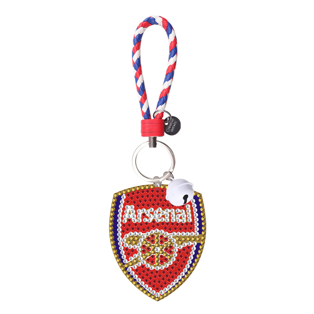 DIY Diamonds Painting Double-side Keychain Football Club Badge Handmade Art Gift (YS0113)