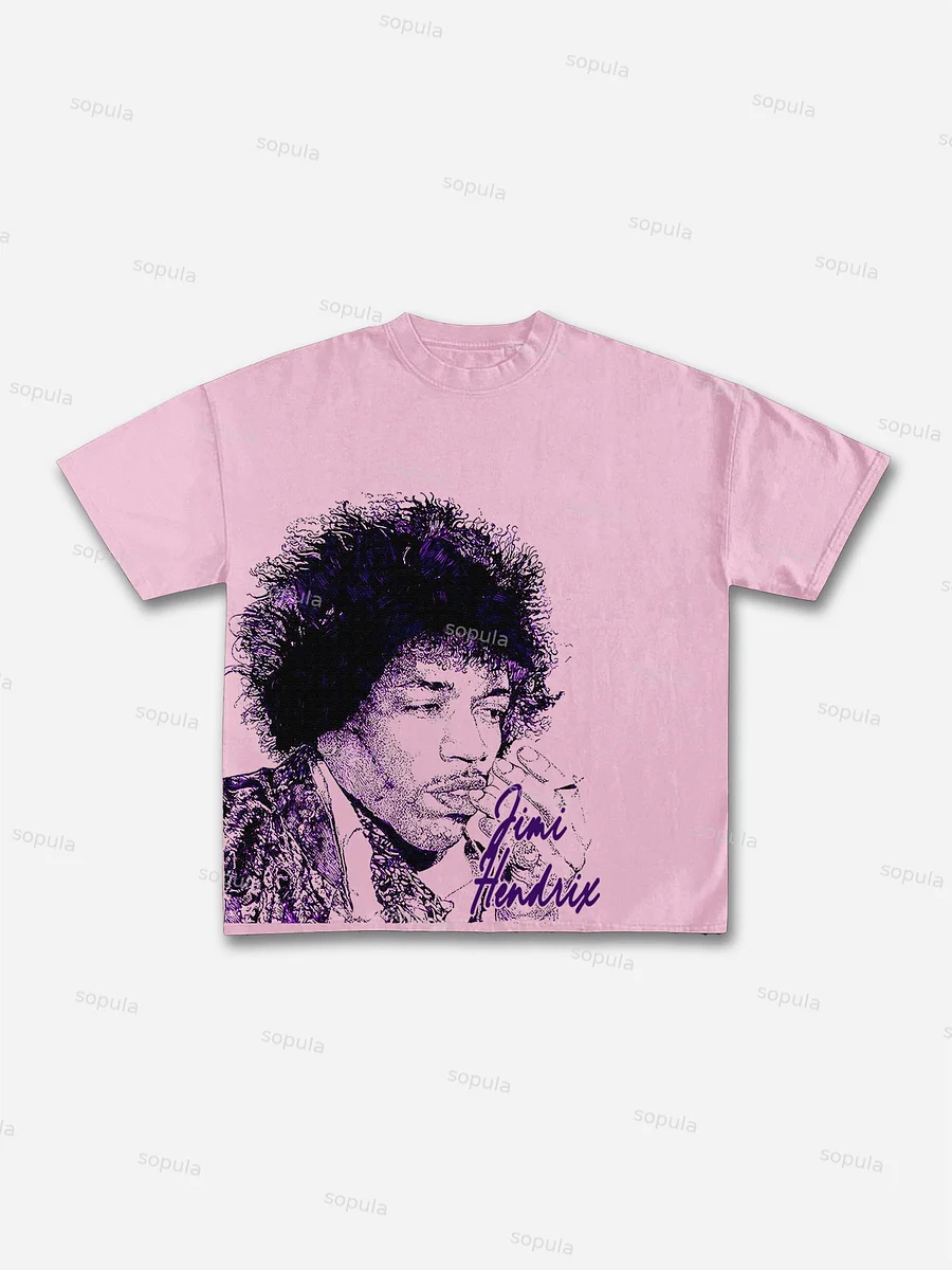 Jimi Hendrix Print Cotton T-shirt