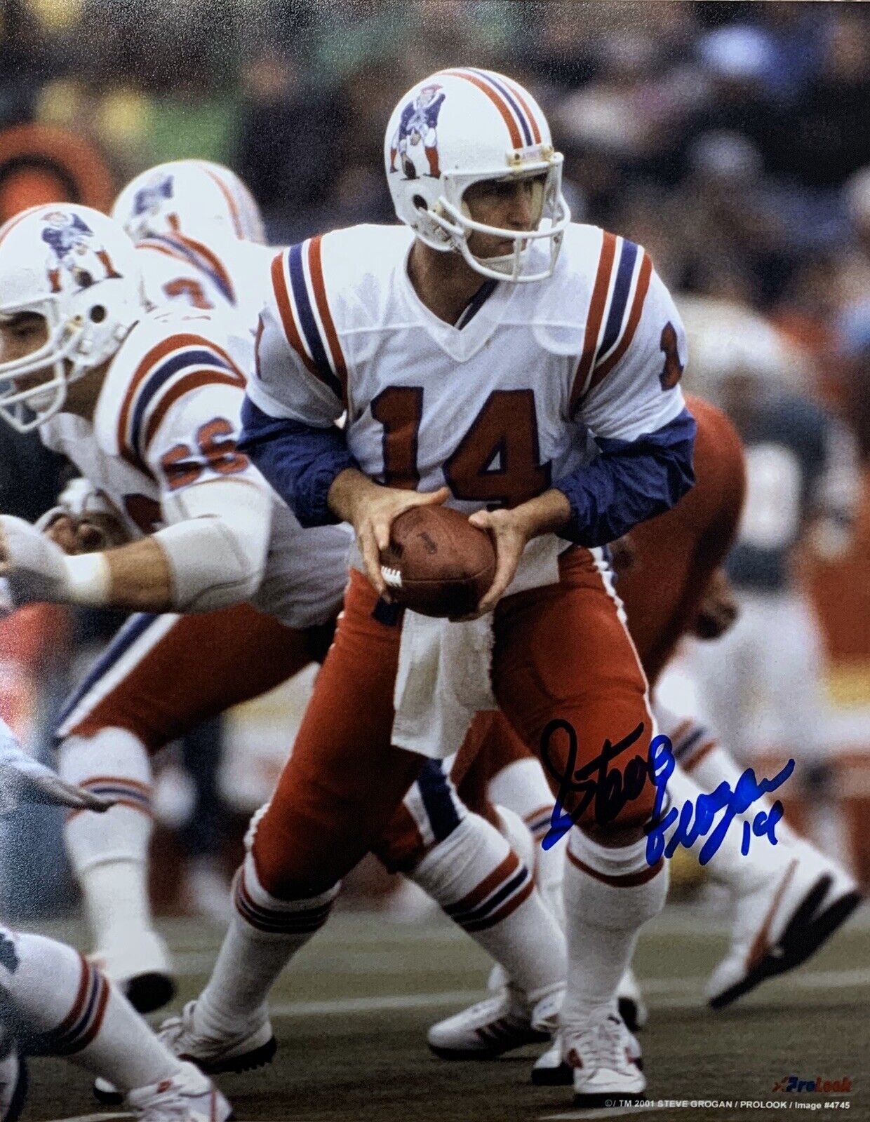 Steve Grogan New England Patriots Quarterback Autographed 8x10 Pose #4