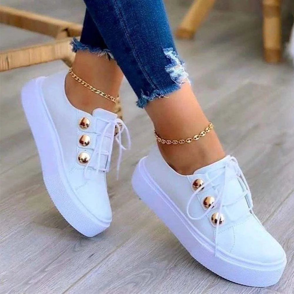 Smiledeer New women's comfortable lace-up casual shoes