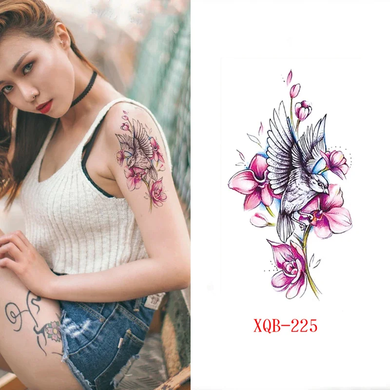 Sdrawing Forest Tattoo Sticker for Men Women Tiger Wolf Death Skull Temporary Tattoo Fake Henna Skeleton King Animal Tatoo Pattern