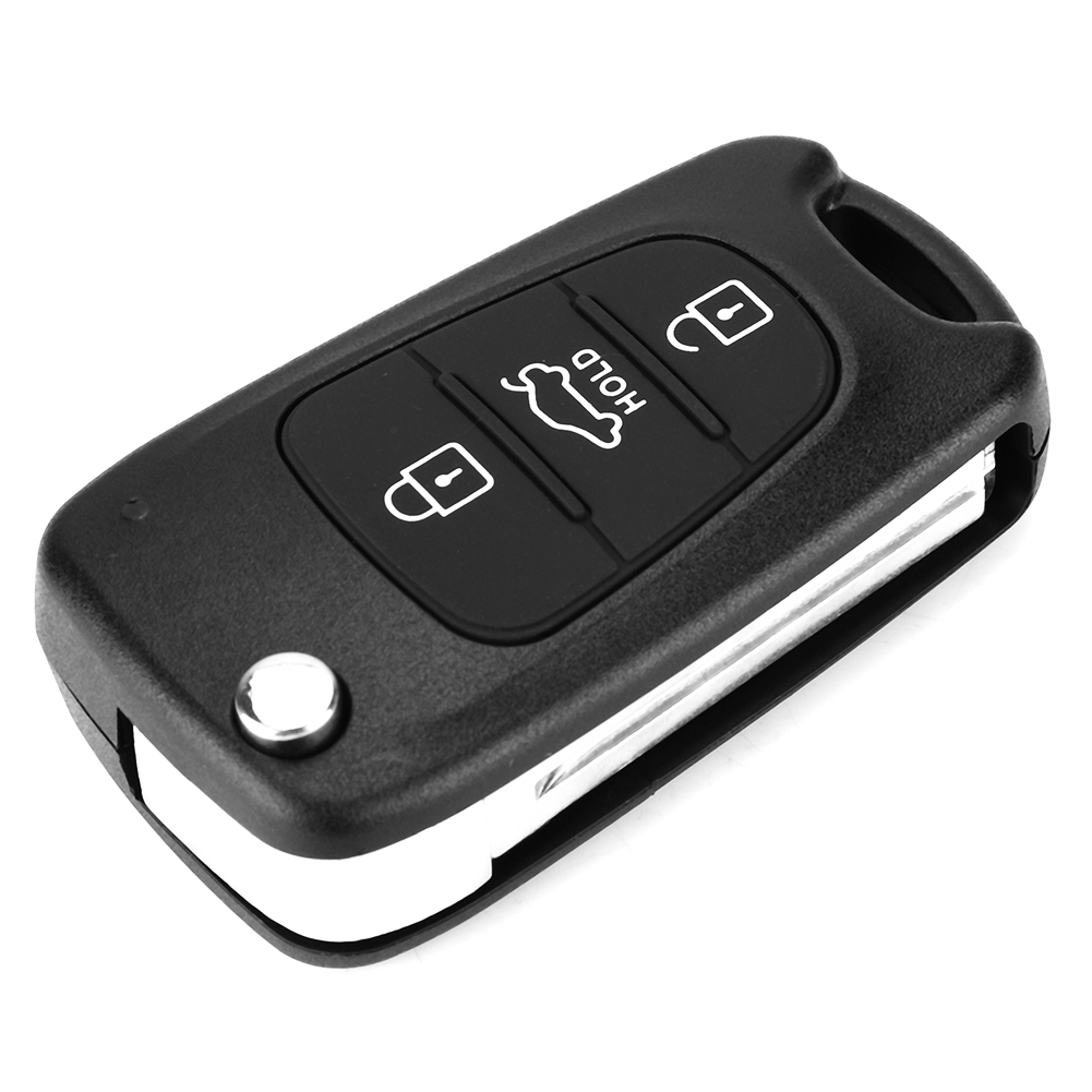 

3 Button Flip Fob Remote Key Shell for Hyundai Kia Rondo Sportage Soul Rio, 501 Original