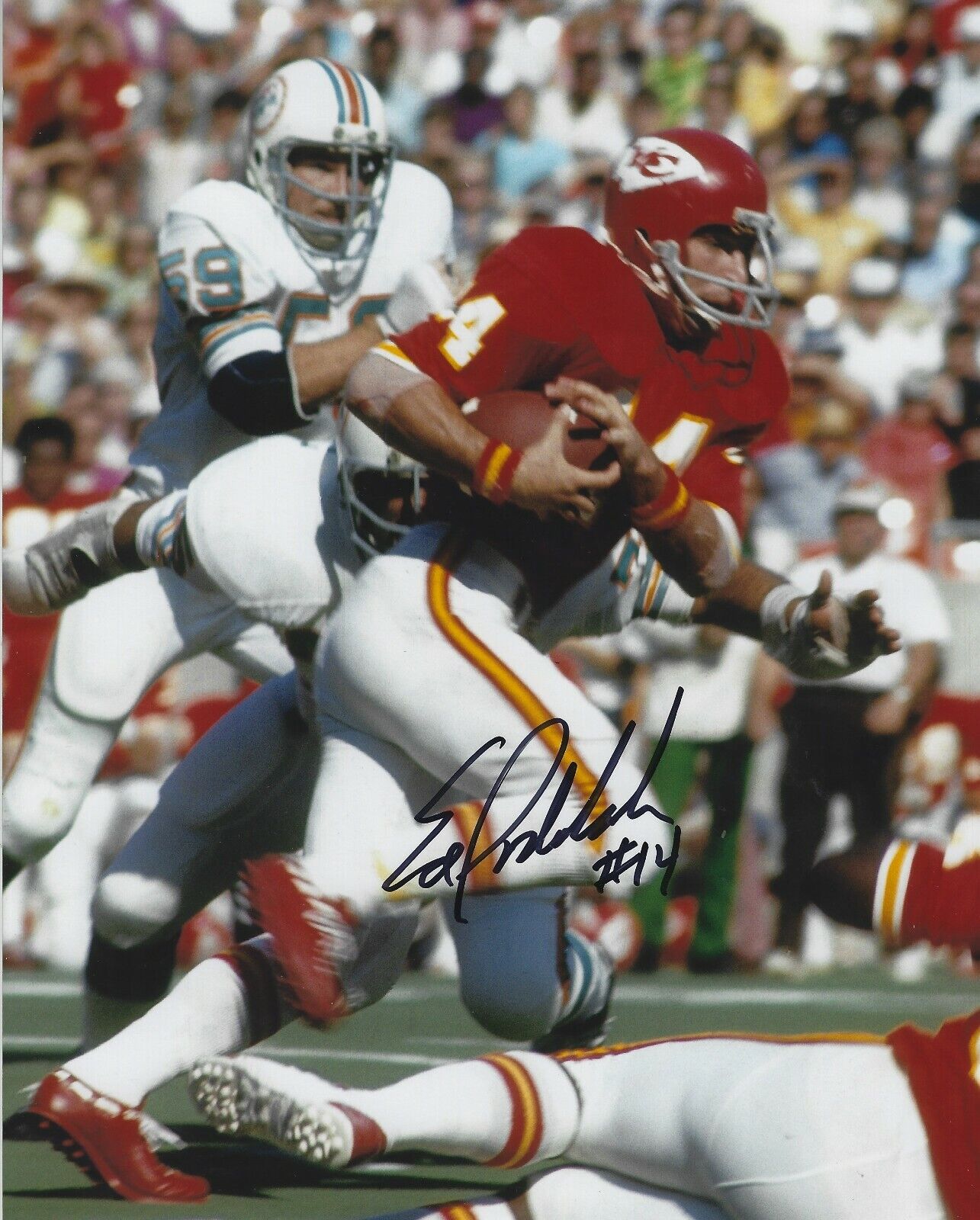 Autographed ED PODOLAK Kansas City Chiefs 8x10 Photo Poster painting w/COA