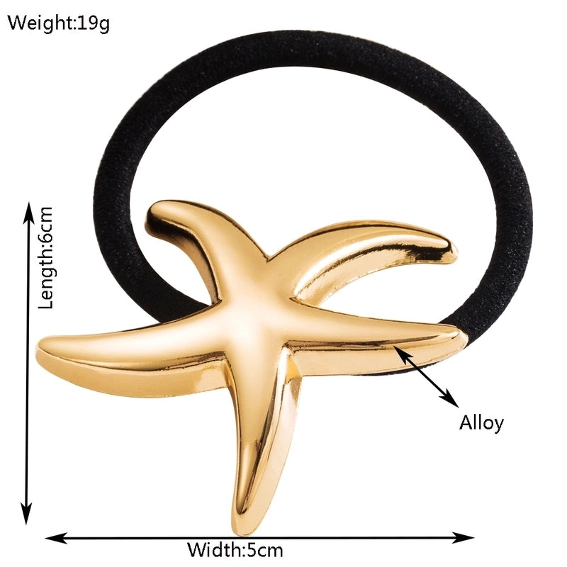 Women’s Elegant Classic Style Starfish Flower Alloy Plating Inlay Pearl Hair Tie