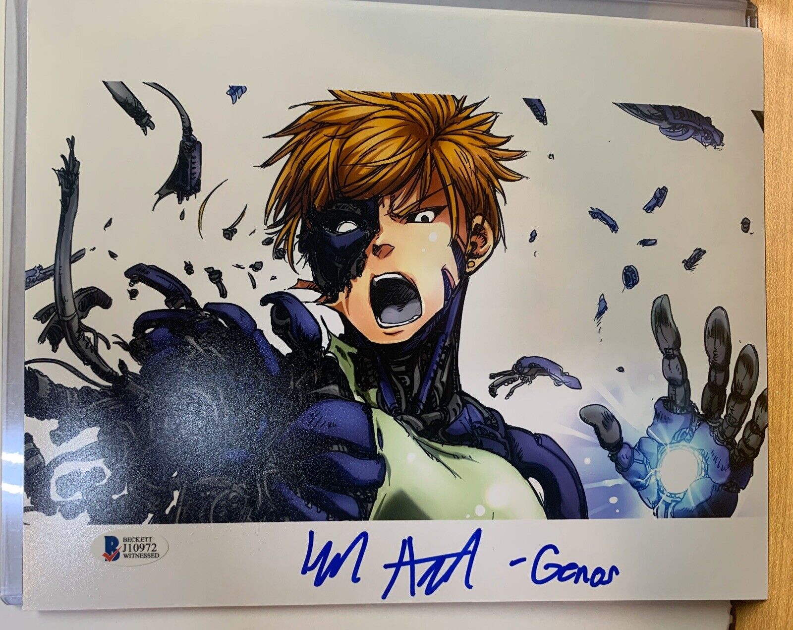 ZACH AGUILAR GENOS SIGNED 8X10 Photo Poster painting ONE PUNCH MAN BECKETT BAS COA D1