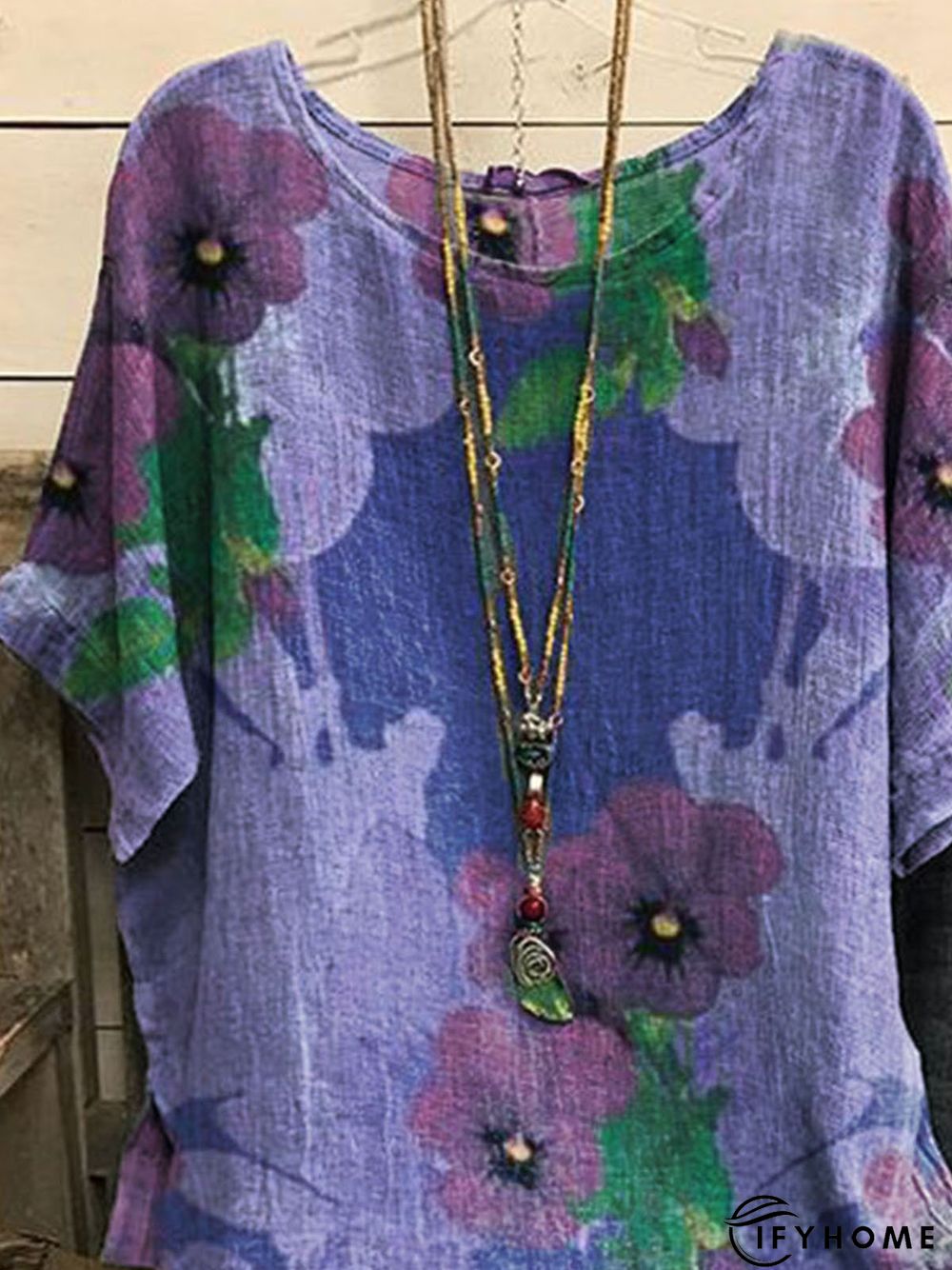 Casual Crew Neck Cotton Tops | IFYHOME