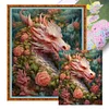 >SALE<Full Embroidery Eco-cotton Thread 11CT Print Flower Dragon Cross Stitch 50x60cm