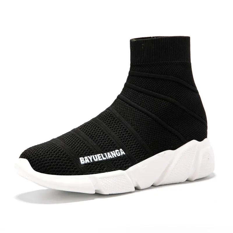 MWY Woman Socks Sneakers High Top Women Shoes Casual Breathable Flying Woven Couple Walking Shoes Zapatillas Deportivas Mujer