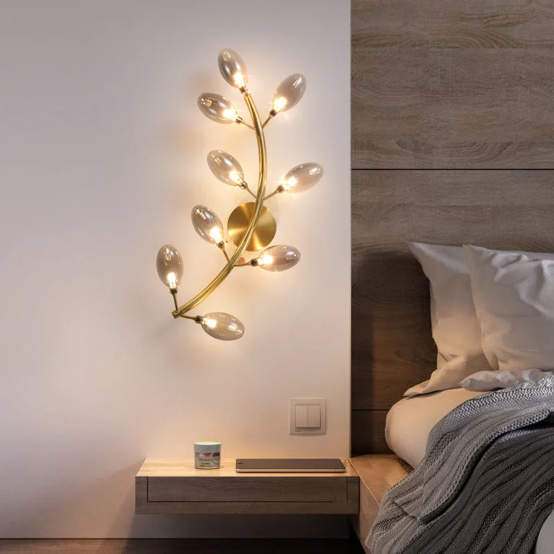 Nordic Living Room Creative Luxury Bedside Copper Wall Lamp