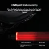 COB Smart Bicycle Rear Light Waterproof Auto Brake Sensing Light (Seat Rails)