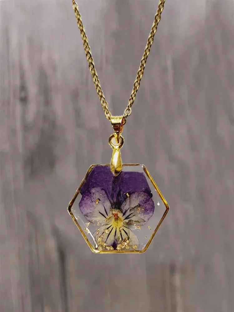 VChics Alzheimer's Awareness Dementia Forget Me Not Necklace