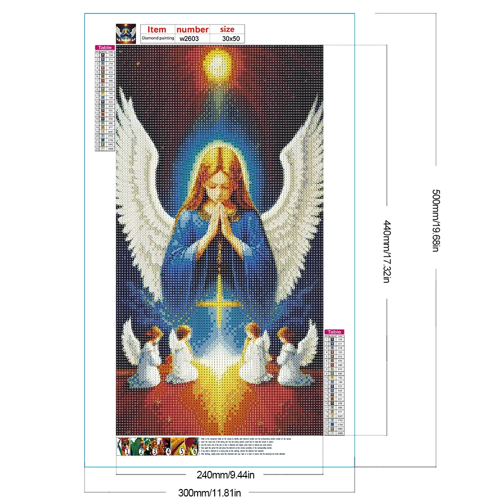 Full Round Diamond Painting 30*50cm - Angel Prayer