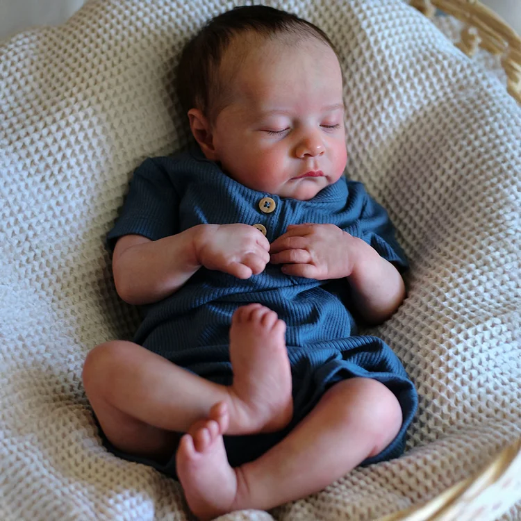 12"&16" Newborn Reborn Boy or Girl Doll, Full Flexible Silicone Lifelike Reborn Baby Dolls with Closed Eyes and Tender Face Named Tina